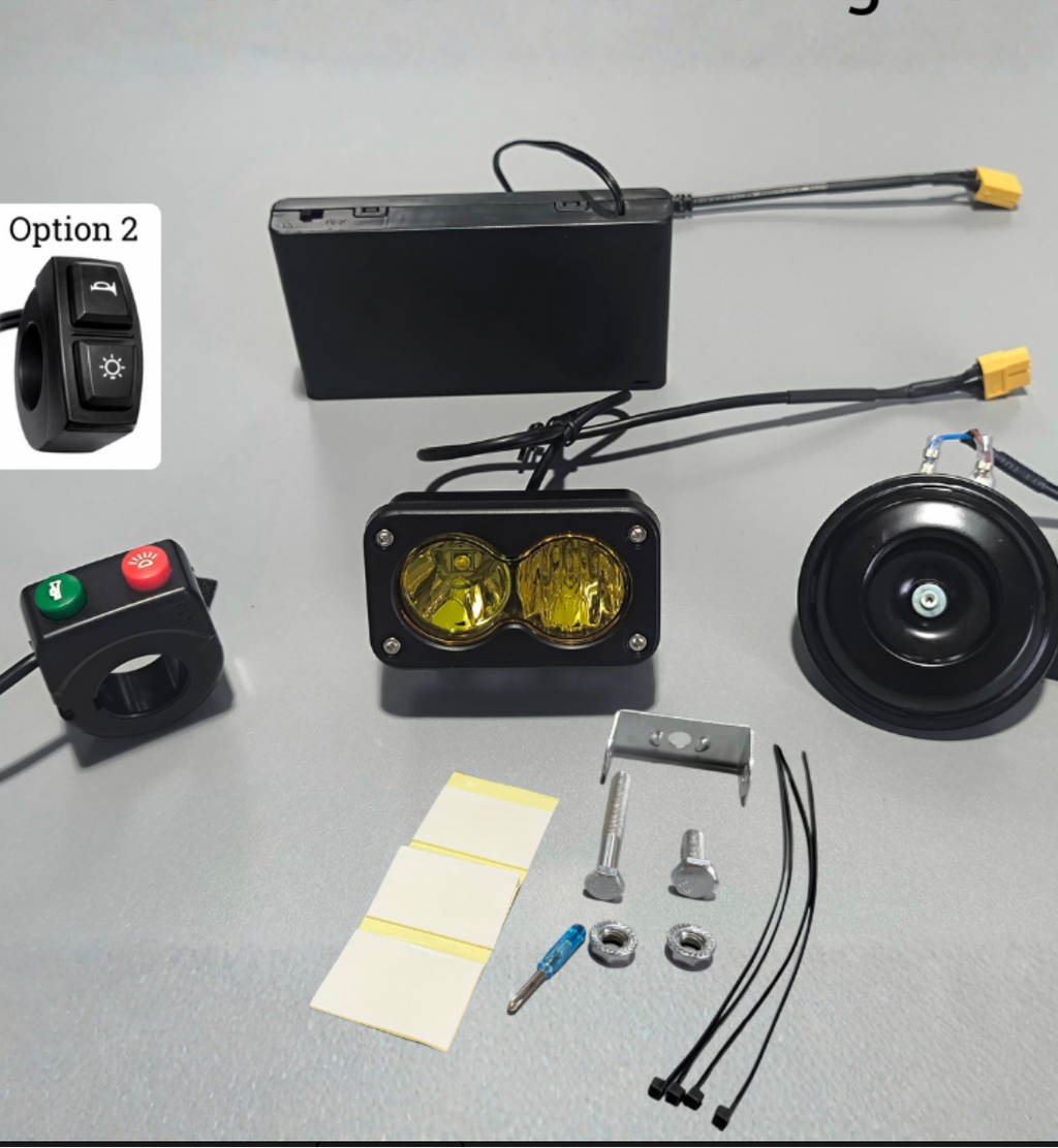 Yellow Battery Powered Baja Light And Horn (black button )
